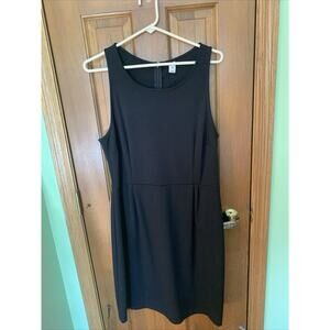 OLD NAVY SOLID BLACK SLEEVELESS‎ ROUND NECK FIT & FLARE DRESS L